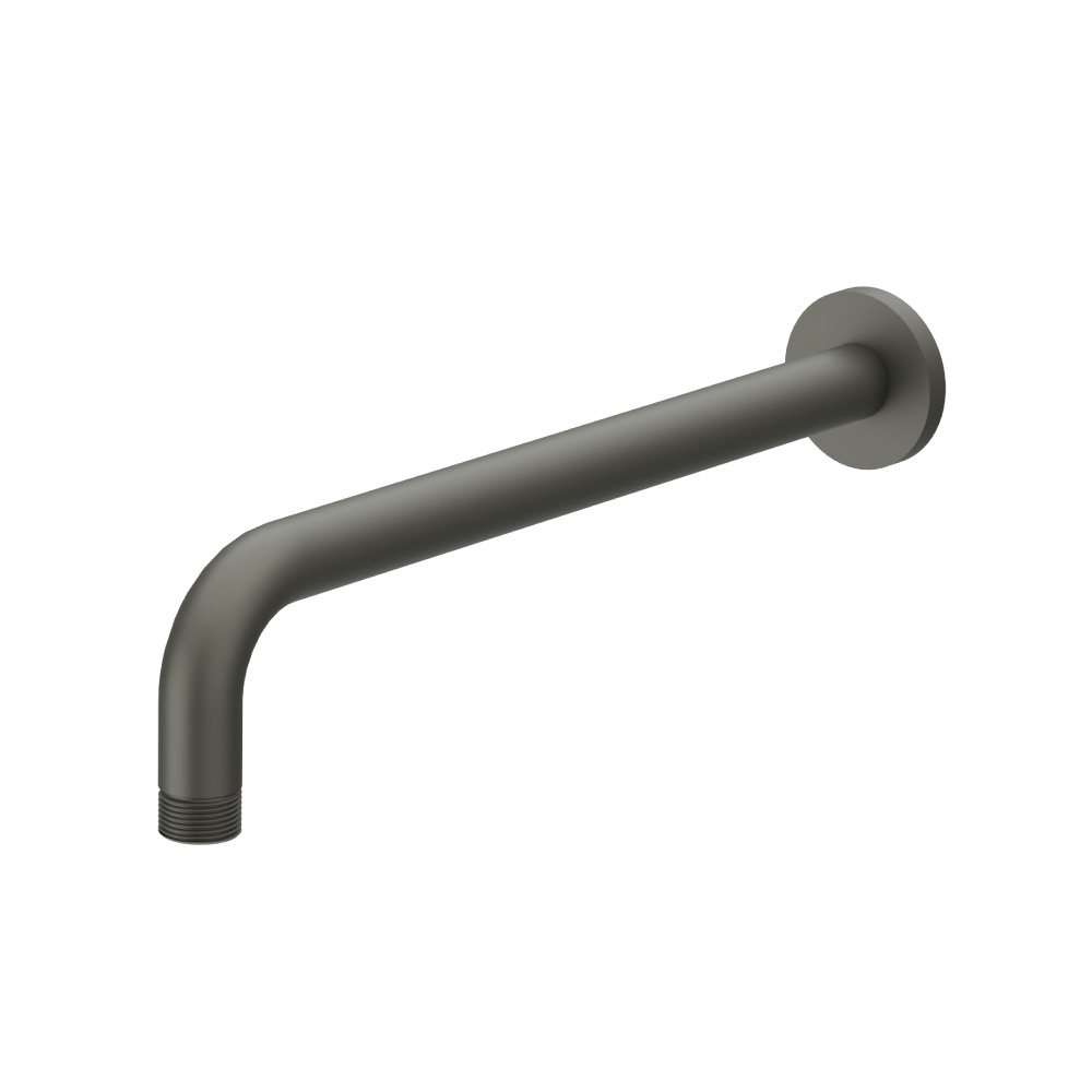 Wall Mount Round Shower Arm - 12" (300mm) - With Flange | Gun Metal Grey