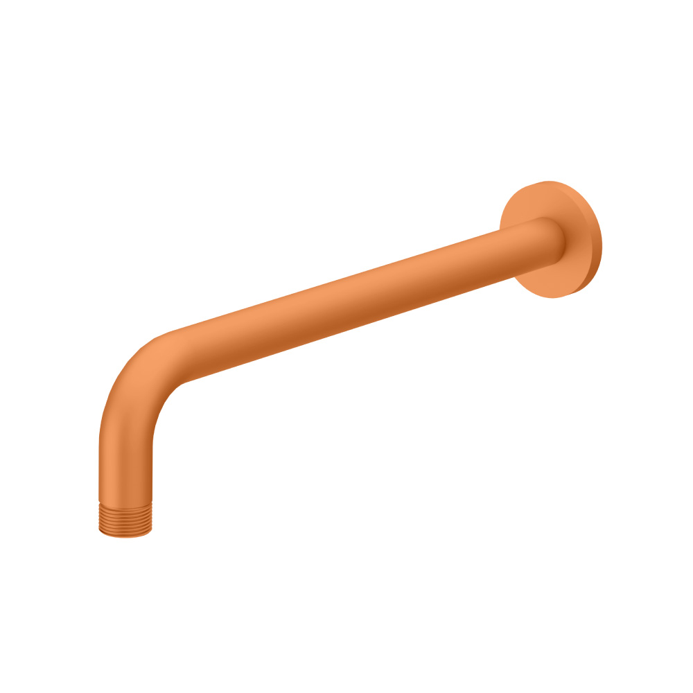 Wall Mount Round Shower Arm - 12" (300mm) - With Flange | Terracotta Orange