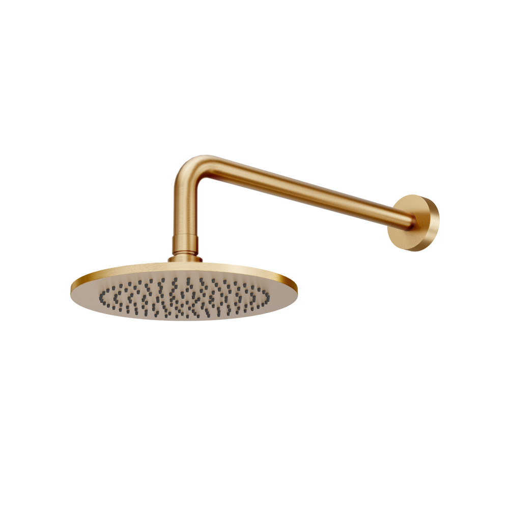 8" Solid Brass Showerhead / Rainhead With 12" Wall Mount Shower Arm | Brushed Bronze PVD