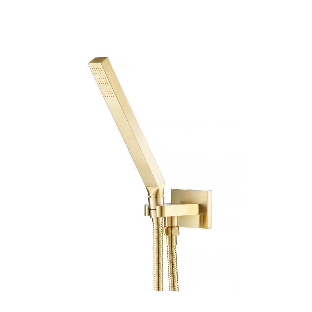 Hand Shower Set With Wall Elbow, Holder and Hose | Satin Brass PVD