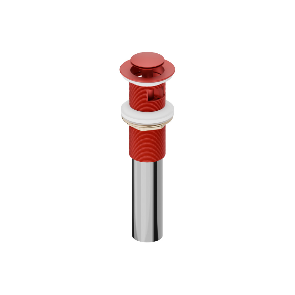 1-1/4" Pop-up Drain Assembly with Overflow | Deep Red
