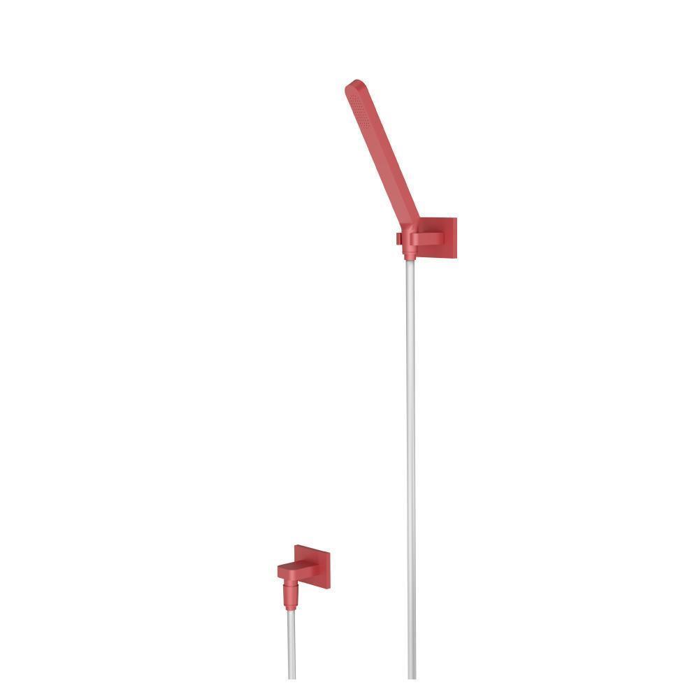 Hand Shower Set With Wall Elbow, Holder and Hose | Deep Red