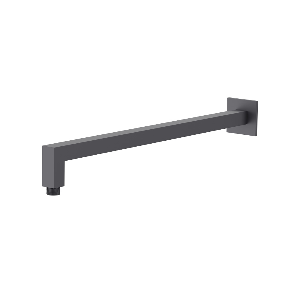 Wall Mount Square Shower Arm - 16" (400mm) - With Flange | Dark Grey