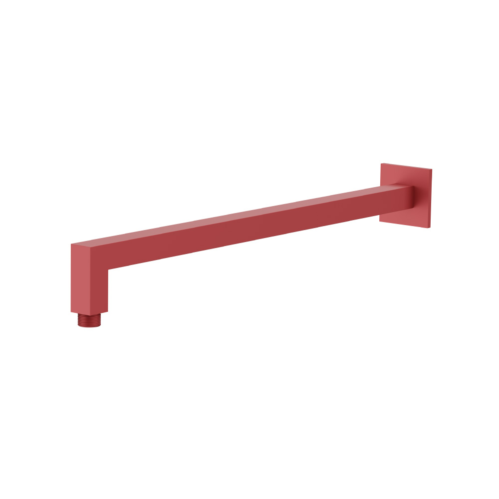 Wall Mount Square Shower Arm - 16" (400mm) - With Flange | Deep Red