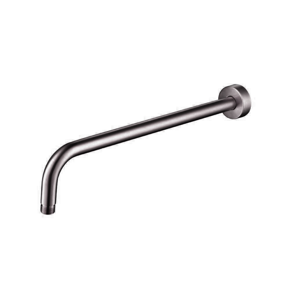 Wall Mount Round Shower Arm - 16" (400mm) - With Flange | Brushed Gun Metal PVD