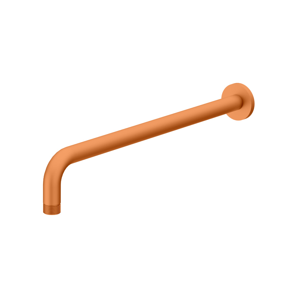 Wall Mount Round Shower Arm - 16" (400mm) - With Flange | Terracotta Orange