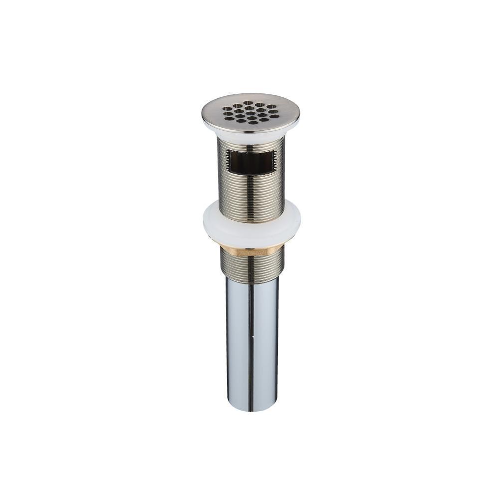 1-1/4" Sink Grid Drain with Overflow | Brushed Nickel PVD