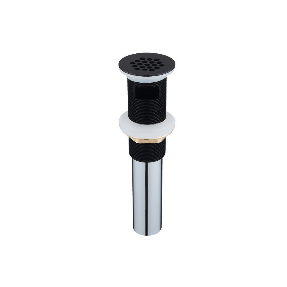 1-1/4" Sink Grid Drain with Overflow | Matte Black