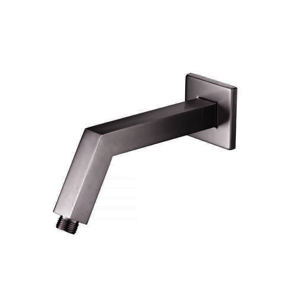 Square Shower Arm With Flange - 7" - With Flange | Brushed Gun Metal PVD
