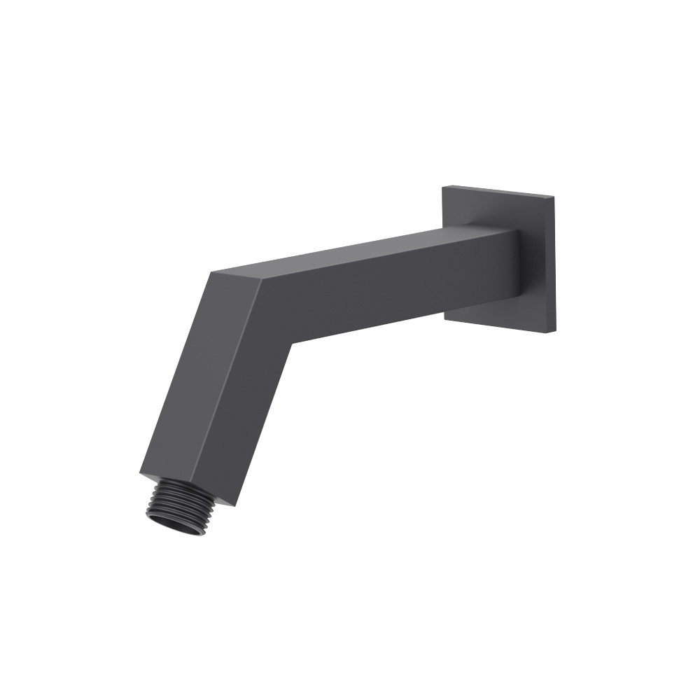 Square Shower Arm With Flange - 7" - With Flange | Dark Grey
