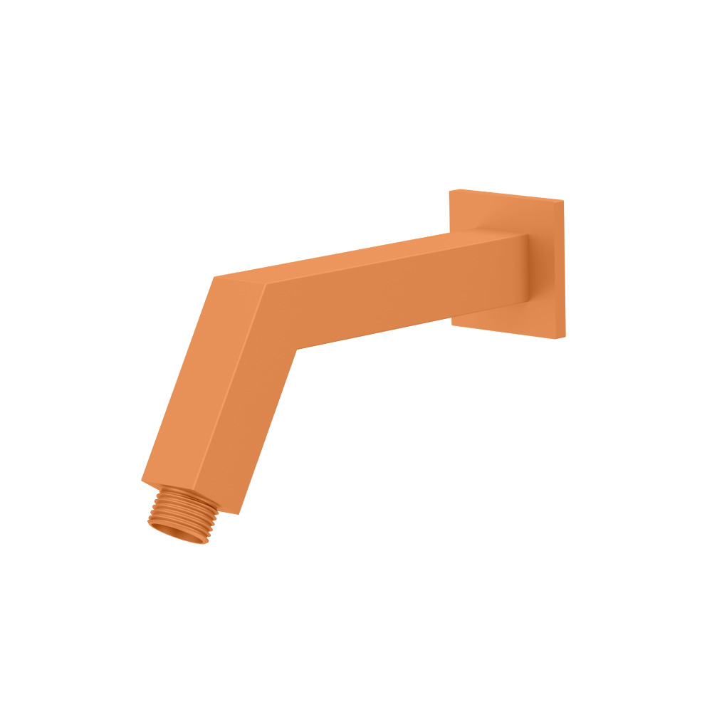 Square Shower Arm With Flange - 7" - With Flange | Terracotta Orange