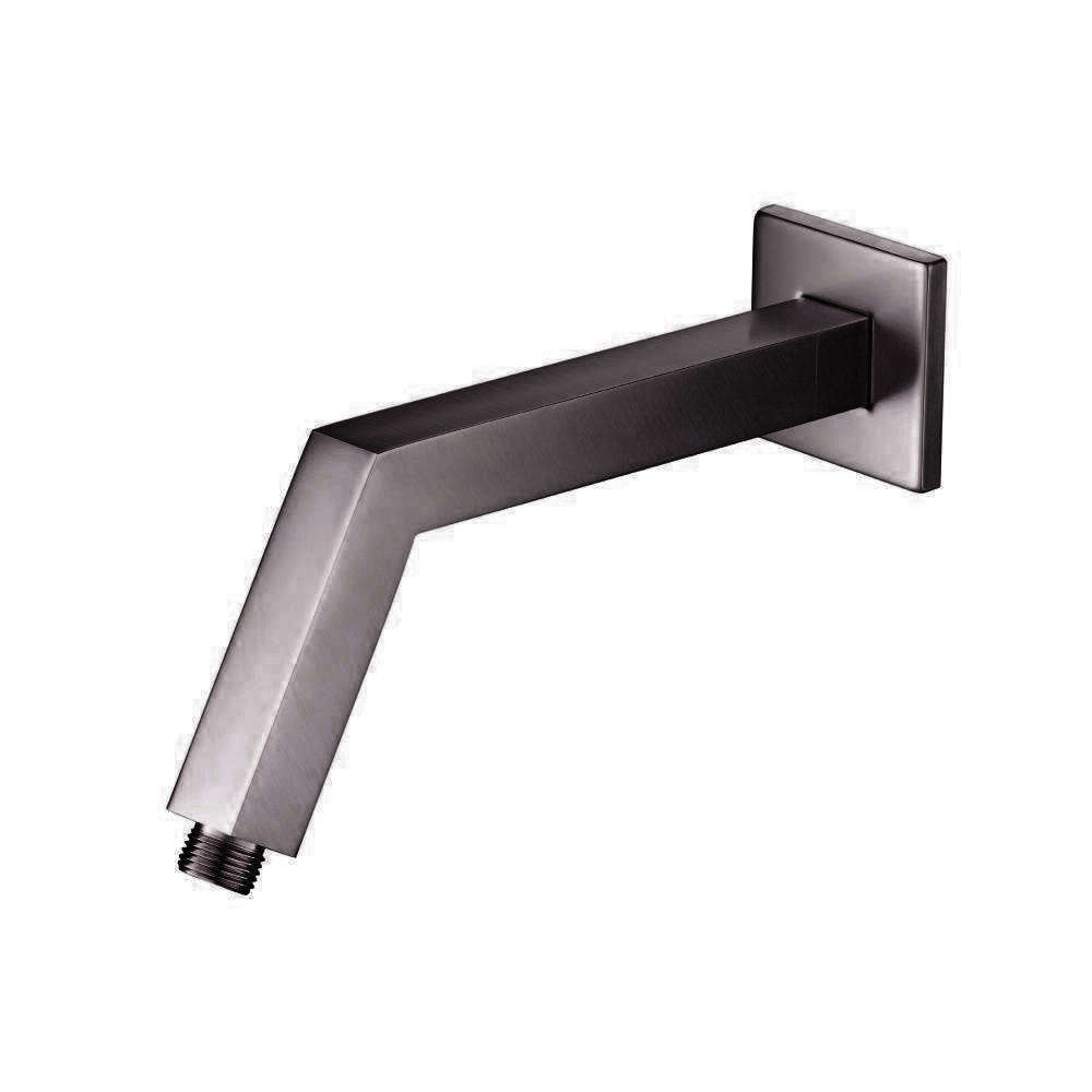 Square Shower Arm With Flange - 10" - With Flange | Brushed Gun Metal PVD