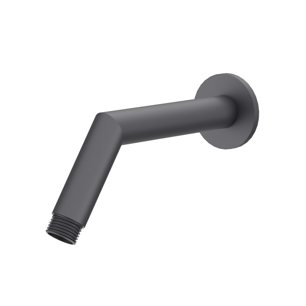 Round Shower Arm With Flange - 7" - With Flange | Dark Grey