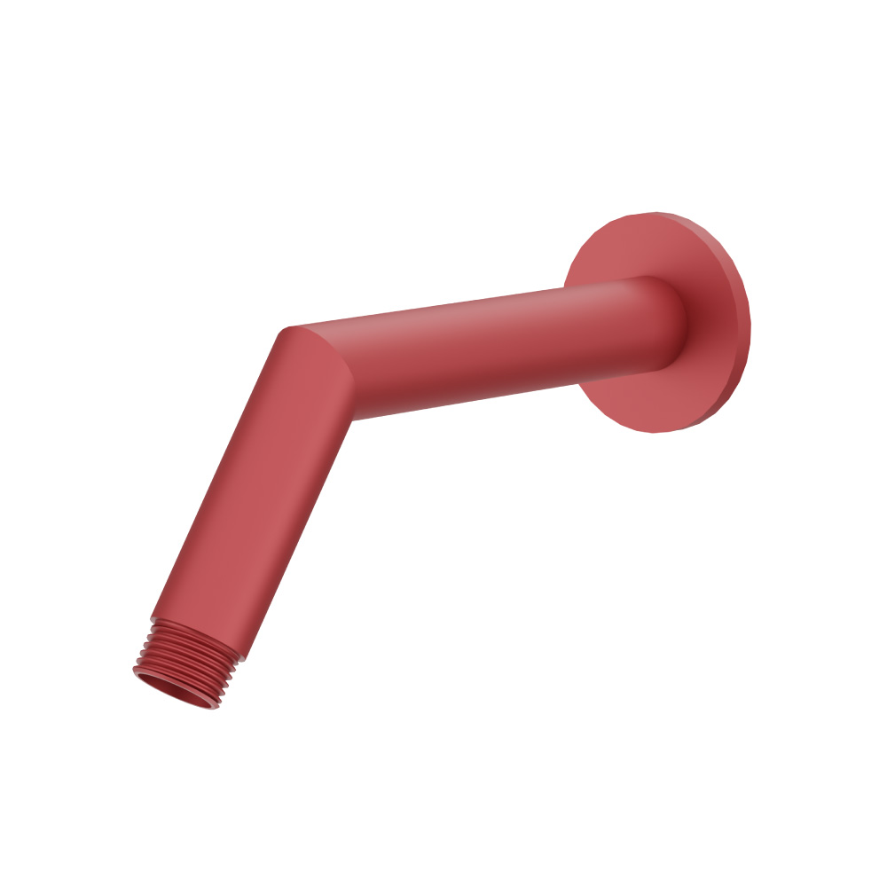 Round Shower Arm With Flange - 7" - With Flange | Deep Red