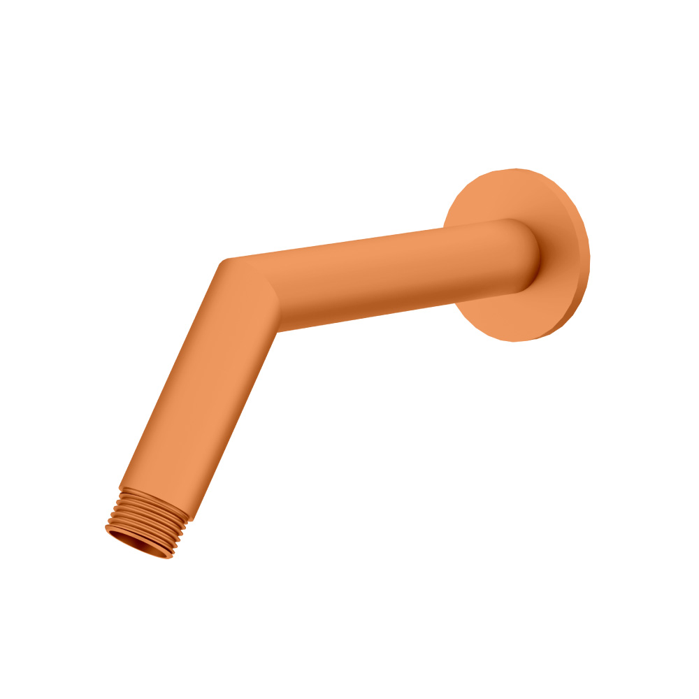 Round Shower Arm With Flange - 7" - With Flange | Terracotta Orange