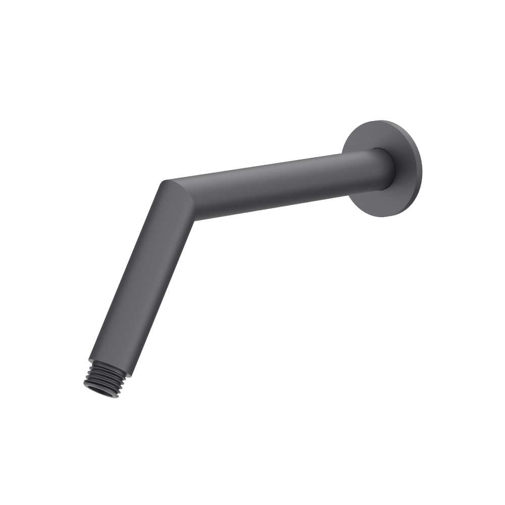 Round Shower Arm With Flange - 10" - With Flange | Dark Grey