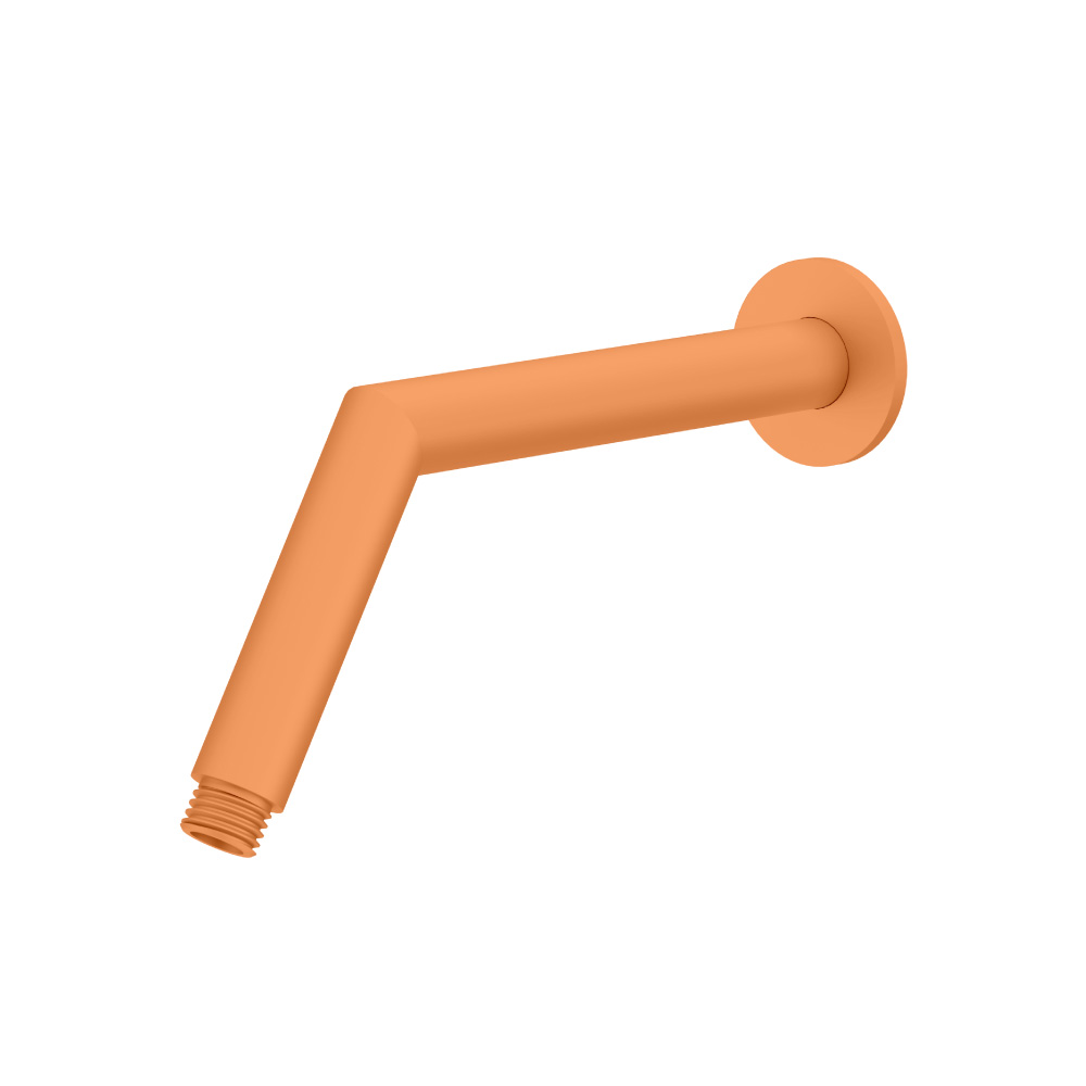 Round Shower Arm With Flange - 10" - With Flange | Terracotta Orange