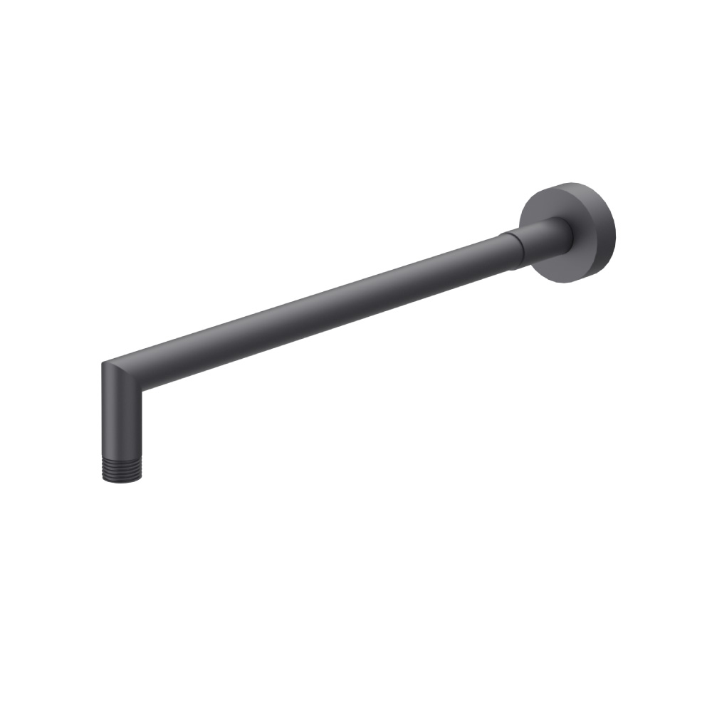 Wall Mount Round Shower Arm - 16" (400mm) - With Flange | Dark Grey