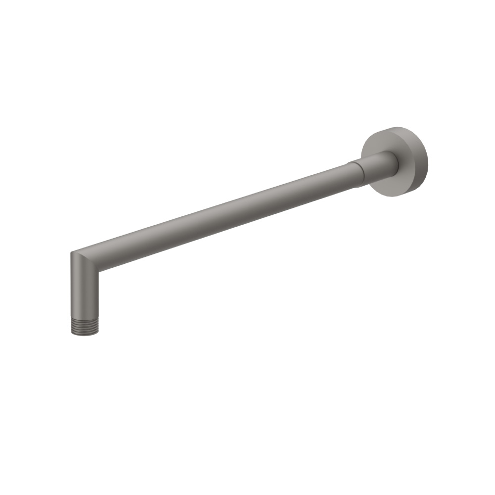 Wall Mount Round Shower Arm - 16" (400mm) - With Flange | Steel Grey