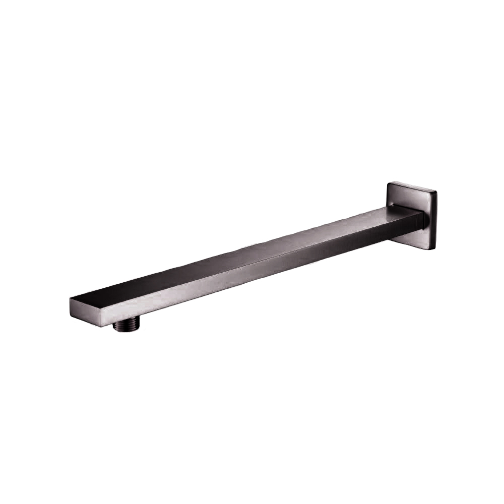 Wall Mount Shower Arm - 15" (385mm) - With Flange | Brushed Gun Metal PVD