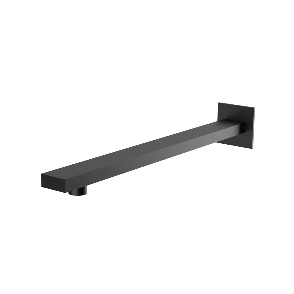Wall Mount Shower Arm - 15" (385mm) - With Flange | Gloss Black