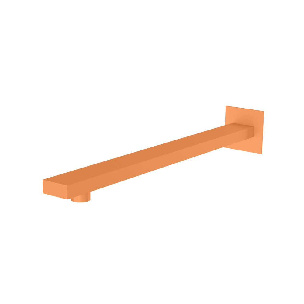 Wall Mount Shower Arm - 15" (385mm) - With Flange | Terracotta Orange