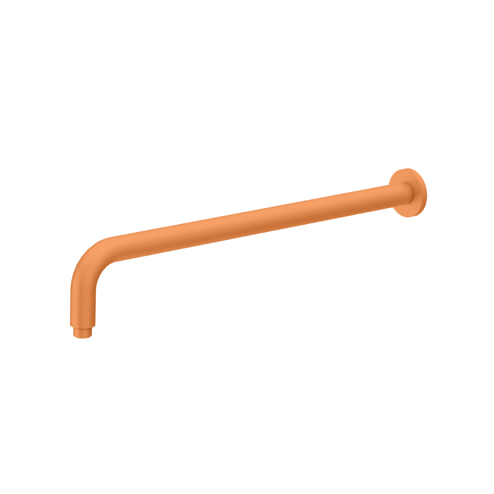 Wall Mount Round Shower Arm - 20" - With Flange | Terracotta Orange