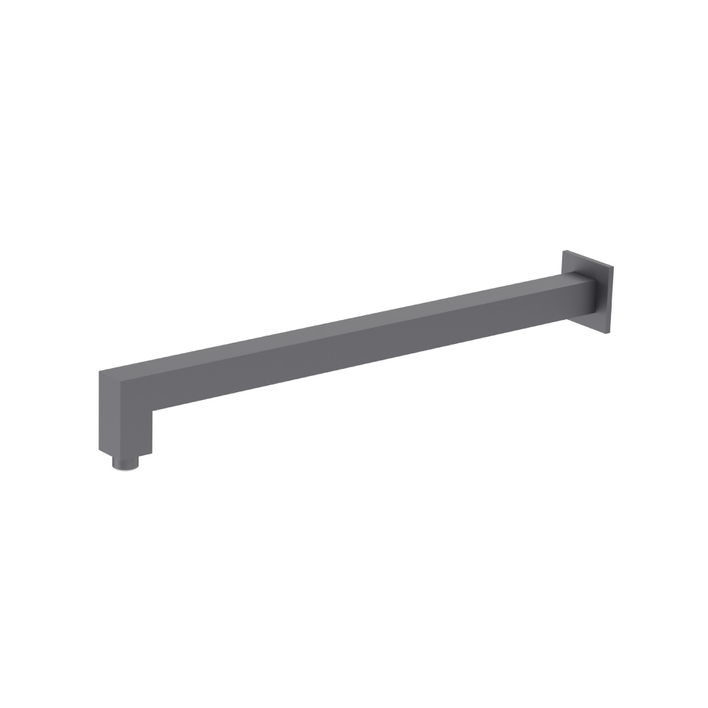 Wall Mount Square Shower Arm - 20" - With Flange | Dark Grey