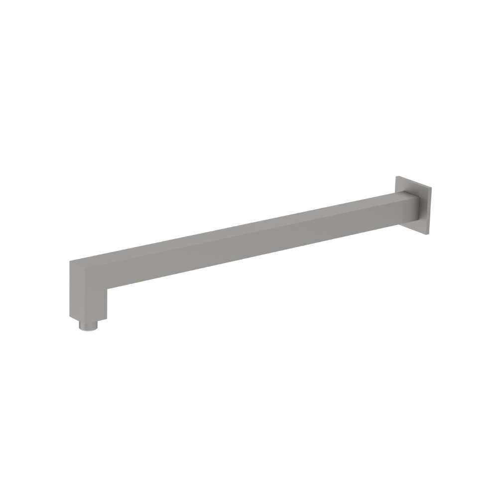 Wall Mount Square Shower Arm - 20" - With Flange | Steel Grey
