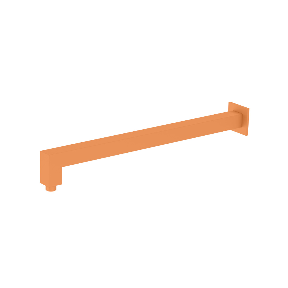 Wall Mount Square Shower Arm - 20" - With Flange | Terracotta Orange