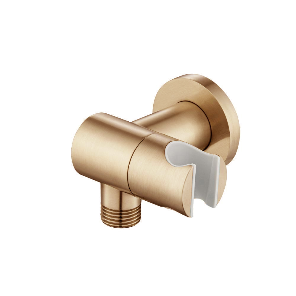 Wall Elbow With Holder Combo - Adjustable Angle | Brushed Bronze PVD