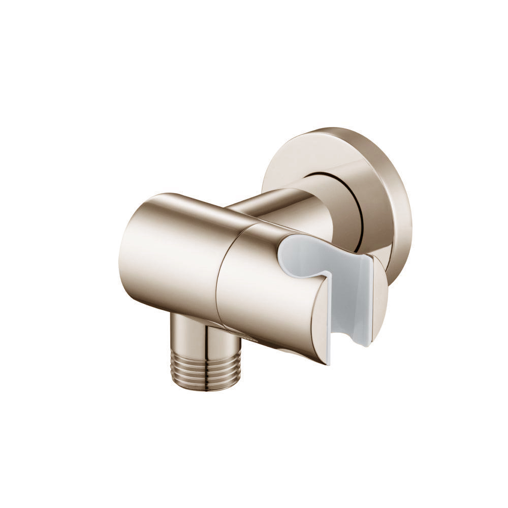 Wall Elbow With Holder Combo - Adjustable Angle | Polished Nickel PVD