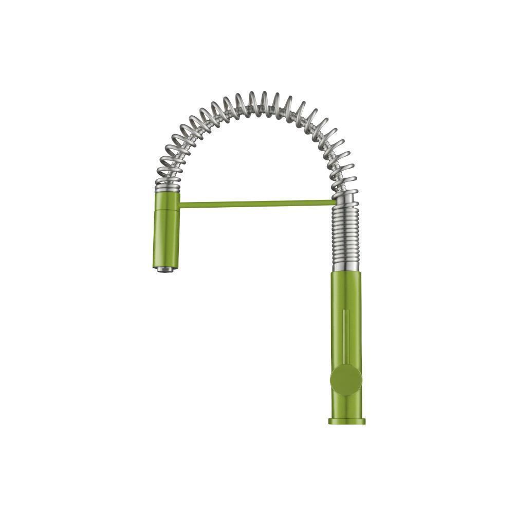 Dixie - Semi-Professional Dual Spray Stainless Steel Kitchen Faucet With Pull Out | Isenberg Green