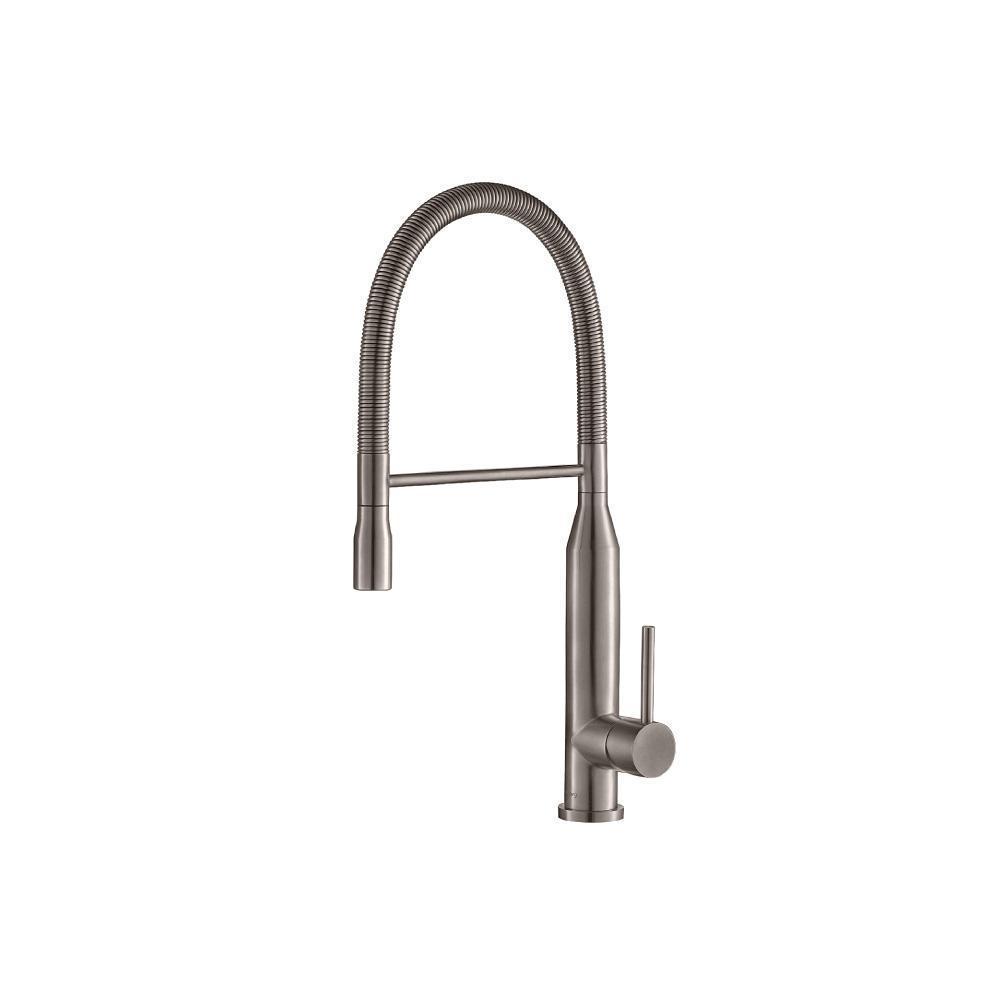 Glatt - Semi-Professional Dual Spray Stainless Steel Kitchen Faucet With Pull Out | Steel Grey