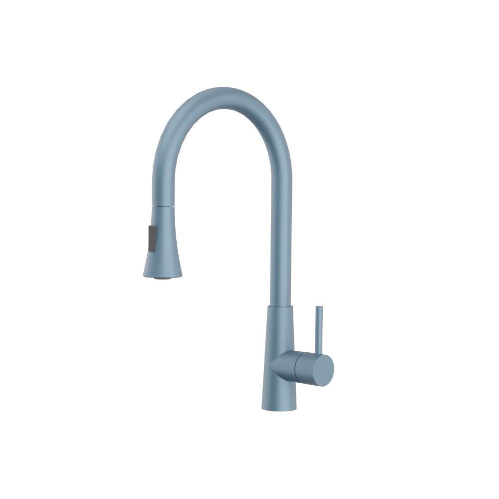 Zest - Dual Spray Stainless Steel Kitchen Faucet With Pull Out | Blue Platinum