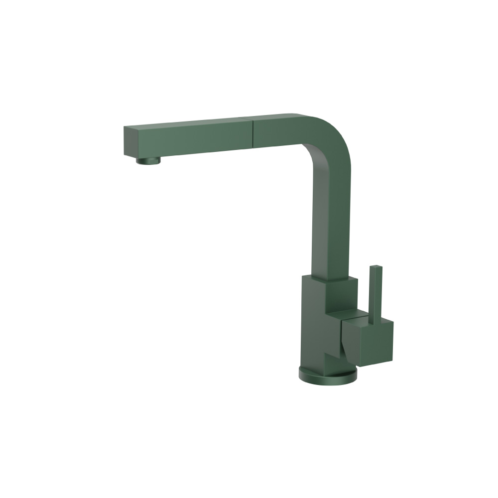Deus - Dual Spray Stainless Steel Kitchen Faucet With Pull Out | Leaf Green