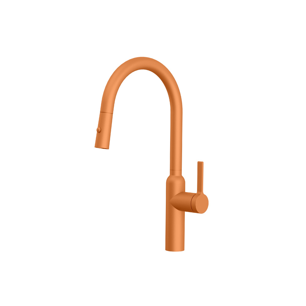 Ziel - Dual Spray Stainless Steel Kitchen Faucet With Pull Out | Terracotta Orange