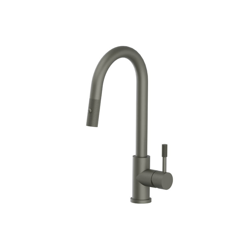 Vasco - Dual Spray Stainless Steel Kitchen Faucet With Pull Out & Knurling | Gun Metal Grey