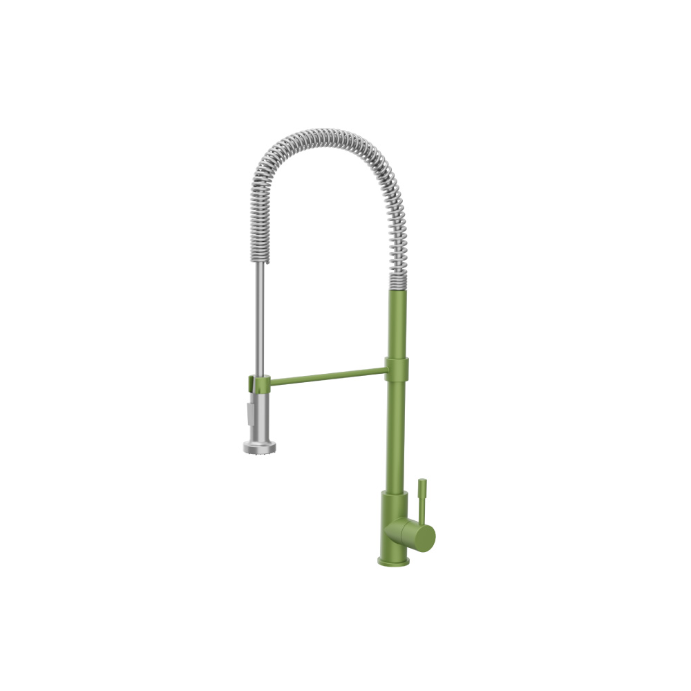 Professio - S - Dual Spray Professional Stainless Steel Kitchen Faucet With Pull Out | Flusso Green