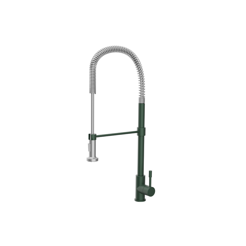 Professio - S - Dual Spray Professional Stainless Steel Kitchen Faucet With Pull Out | Leaf Green