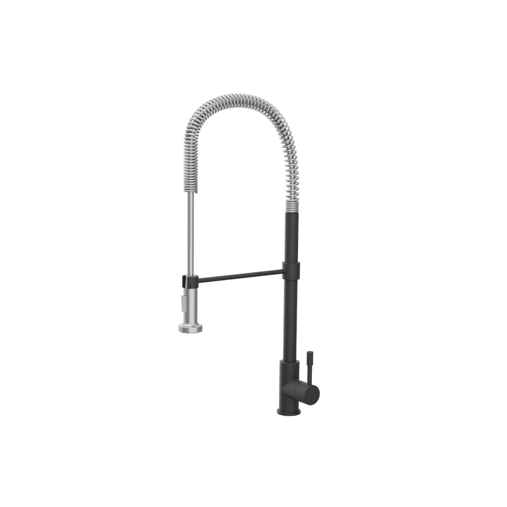 Professio - S - Dual Spray Professional Stainless Steel Kitchen Faucet With Pull Out | Matte Black