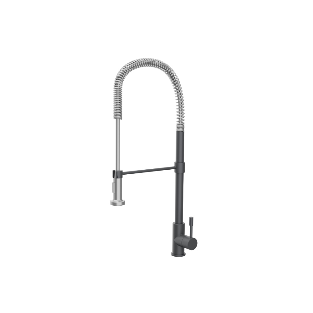 Professio - S - Dual Spray Professional Stainless Steel Kitchen Faucet With Pull Out | Rock Grey