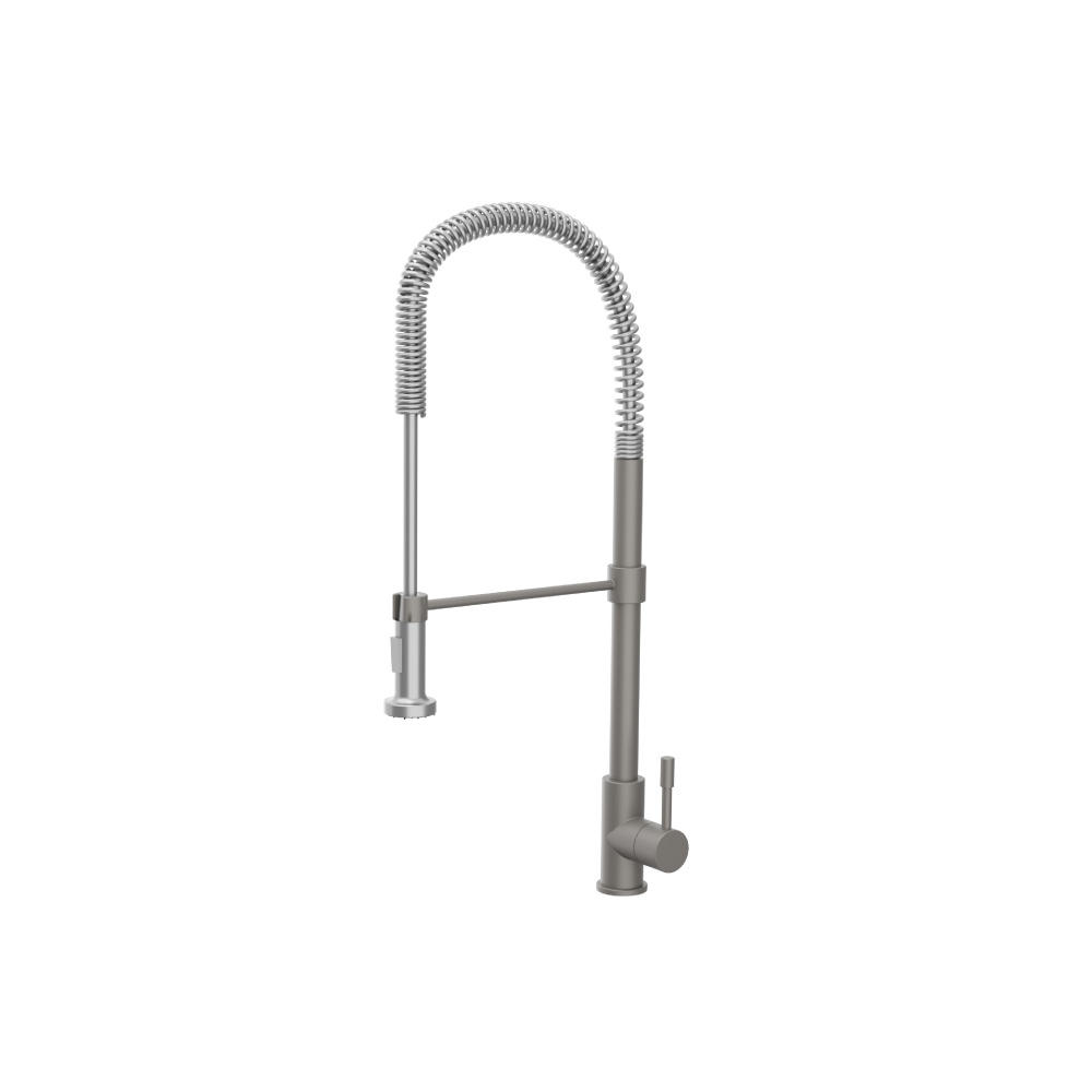 Professio - S - Dual Spray Professional Stainless Steel Kitchen Faucet With Pull Out | Steel Grey
