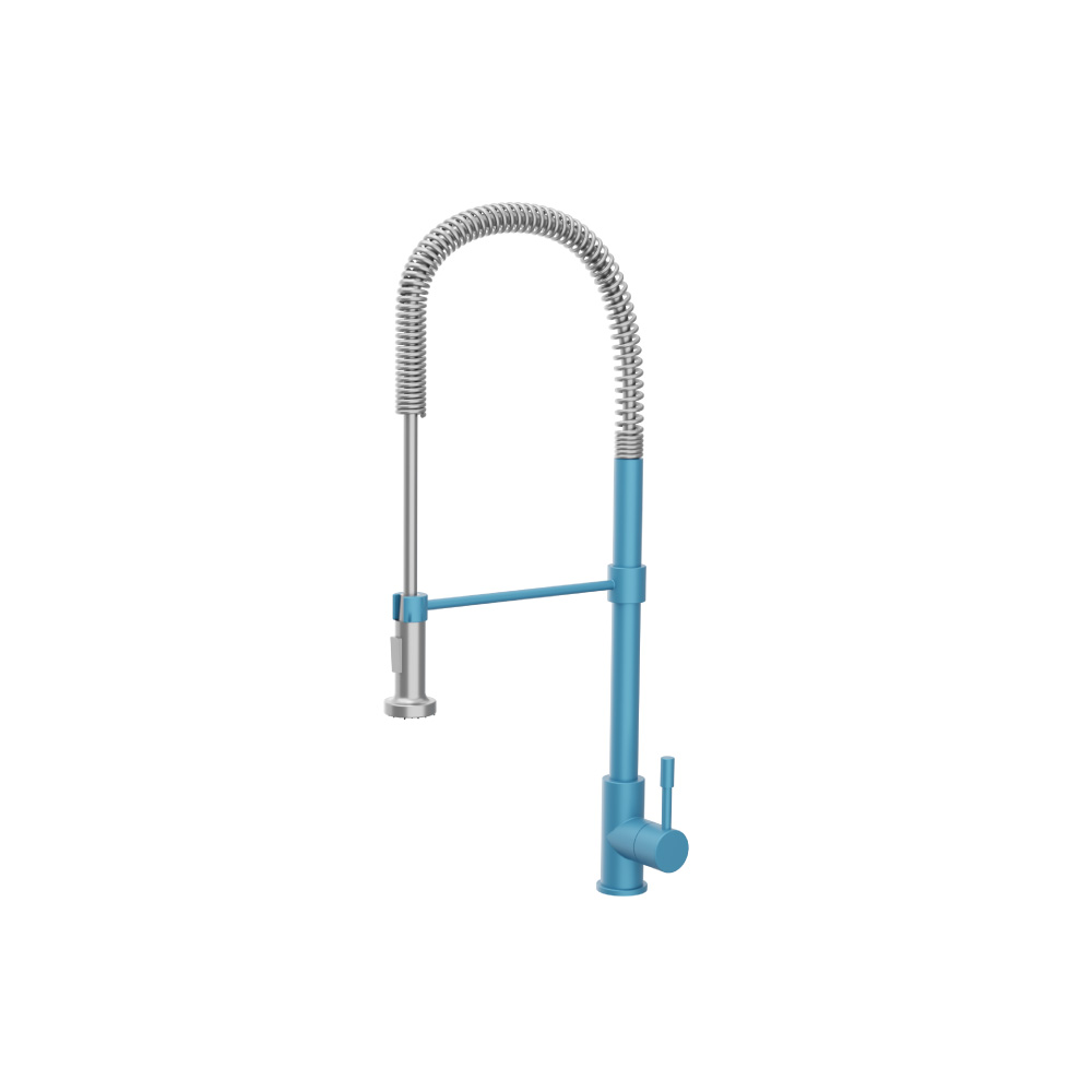 Professio - S - Dual Spray Professional Stainless Steel Kitchen Faucet With Pull Out | Sky Blue