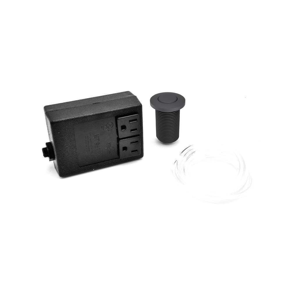 Waste Disposer Air Switch - Round | Dark Grey
