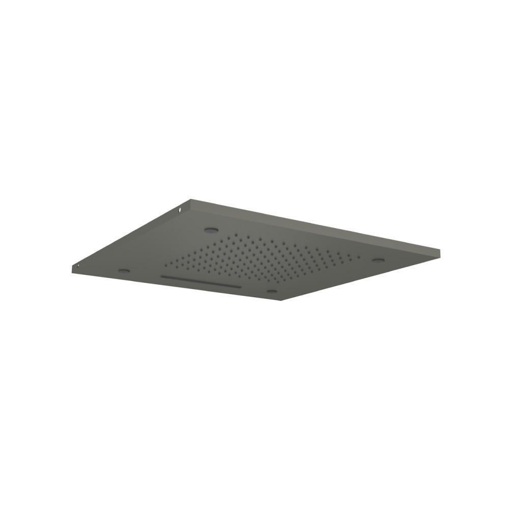 20" Stainless Steel Flush Mount Rainhead With Cascade Waterfall & Mist Flow | Dark Green