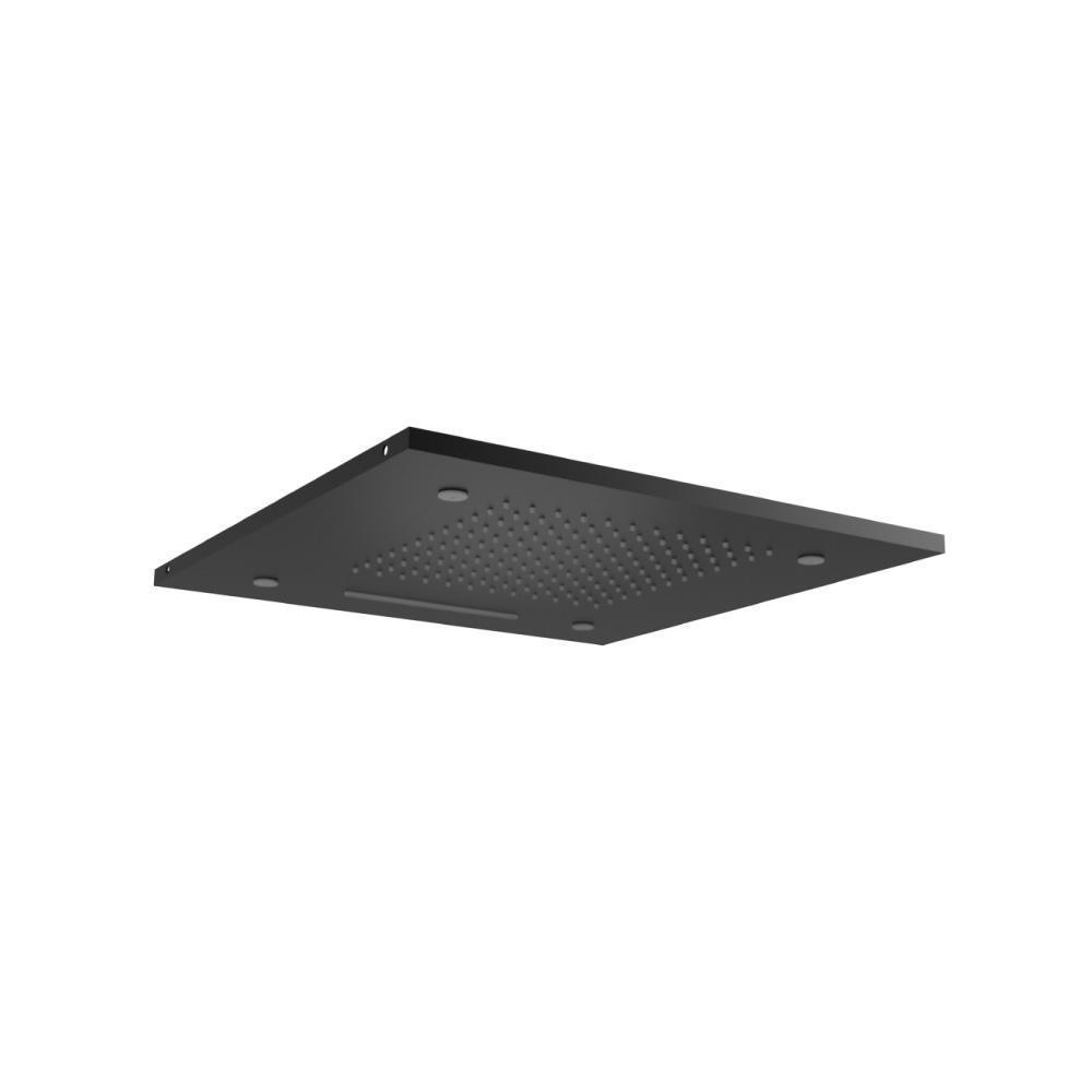 20" Stainless Steel Flush Mount Rainhead With Cascade Waterfall & Mist Flow | Gloss Black