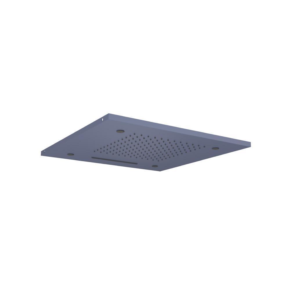 20" Stainless Steel Flush Mount Rainhead With Cascade Waterfall & Mist Flow | Navy Blue