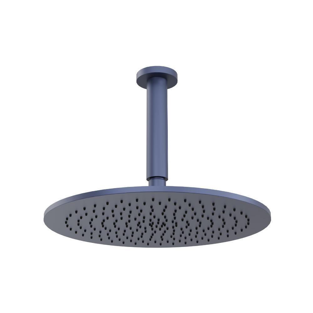 12" Rain Head with 6" Ceiling Mount Arm | Navy Blue