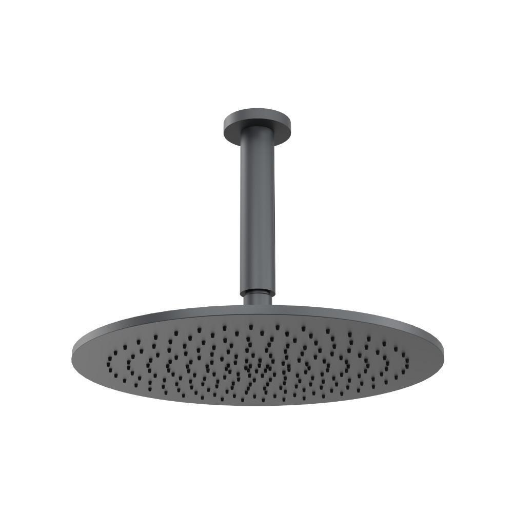 12" Rain Head with 6" Ceiling Mount Arm | Rock Grey